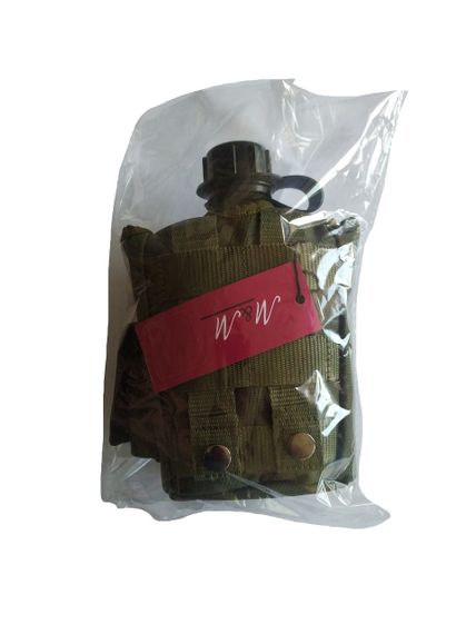 Фляга пластикова М&М 1000 мл Чорна в чохлі Вид 2 Olive green Хакі (213568) | Зображення 5