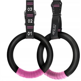Гімнастичні кільця 4FIZJO з ABS пластику, регульовані Black/Pink (P-5905973406116)