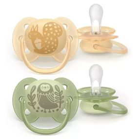 Пустышка Philips AVENT Ultra Soft 6-18 місяців 2 шт, жовто-зелена (SCF091/46)