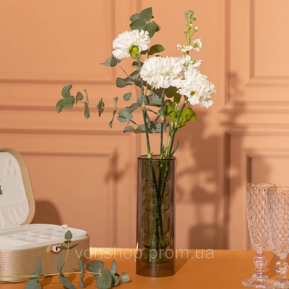 Ваза скляна для квітів декоративна 19.5 см декоративна ваза з подвійною стінкою 500 мл прозора HP-10-25 | Зображення 2