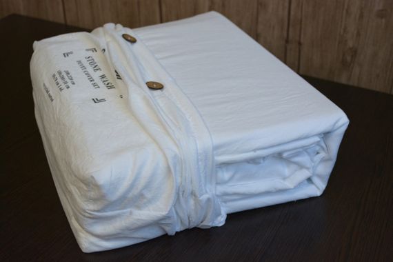 Постільна білизна Golden Colors Stonewashed 200 х 220 см White (перероблена бавовна) | Зображення 2