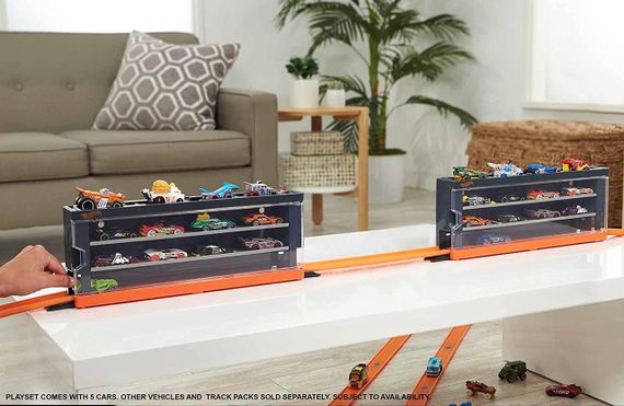 Прозорий кейс дисплей + 8 машинок Хот Вілс Hot Wheels Race Case with 8 Toy Cars Інтерактивний контейнер | Зображення 8
