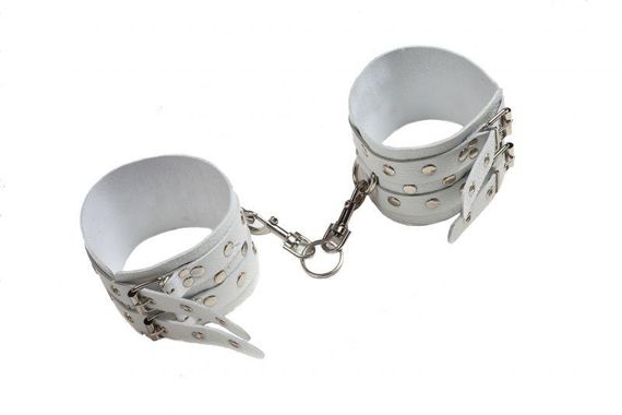 Оковы Leather Double Fix Leg Cuffs, White Sex Aura