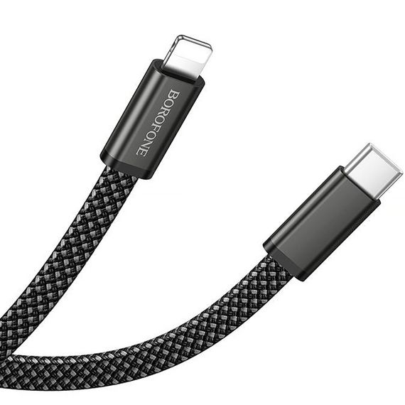 Дата кабель Borofone BX124 Peace Type-C to Lightning 30W (1m) Black | Зображення 4
