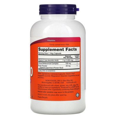 Витамин Now Foods Витамин C-1000, с 100 мг биофлавоноидов, With 100 mg of Biof (NOW-00692) | Зображення 1