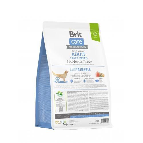 Сухий корм Brit Care Dog Sustainable Adult Large Breed для собак великих порід, з куркою та комахами, 3 кг | Зображення 2
