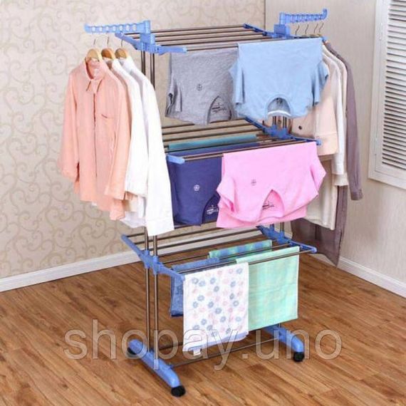 Сушарка складна для білизни GARMENT RACK Вертикальна пересувна стійка-сушарка для сушіння речей та білизни, на коліщатках | Зображення 5