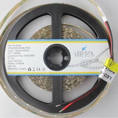 Светодиодная лента LED-STIL 4000K 4,8 Вт/м 2835 60 діодів IP33 12 Вольт 500 lm нейтральне світло | Зображення 1