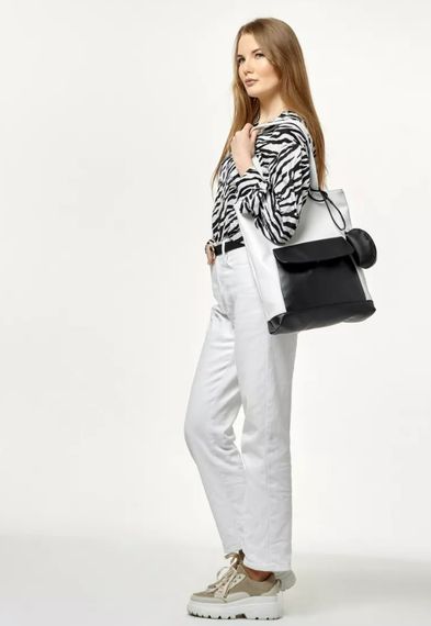 Шопер жіночий Sambag Shopper білий з чорним 41 х 30 х 10 см (93251008) | Зображення 3