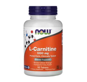 L-карнитин NOW CARNITINE TARTRATE 1000mg 50 TABS