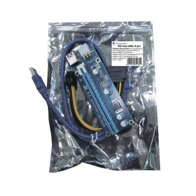 Райзер PCI-E x1 to 16x 60cm USB 3.0 Cable SATA to 6Pin Power v.006C Dynamode (RX-riser-006c 6 pin) (RX-riser-006c 6 pin) | Зображення 5
