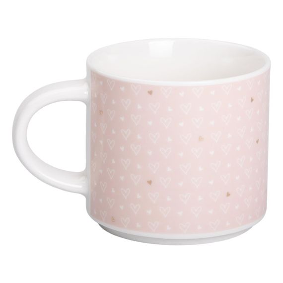 Кружка фарфоровая 350 (мл) для кофе и чая Розовая RX-N240126P
