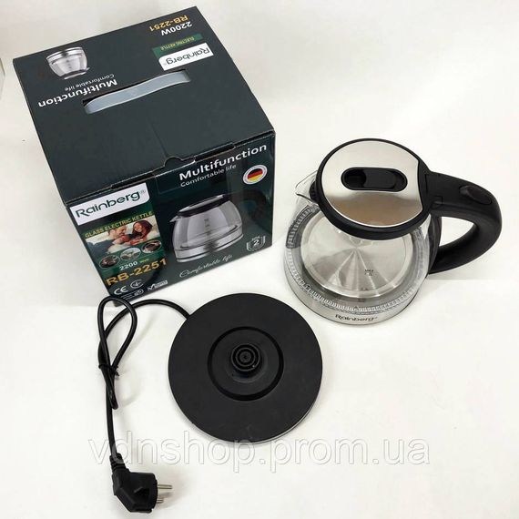 Электрический чайник с современным дизайном, Чайник электро подсветка, Электрочайник для дома красивый JP-82 | Зображення 6