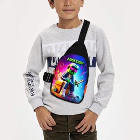 Сумка через плече дитяча Minecraft Кріпер 29х17 см сумка слінг для хлопчика (02106)
