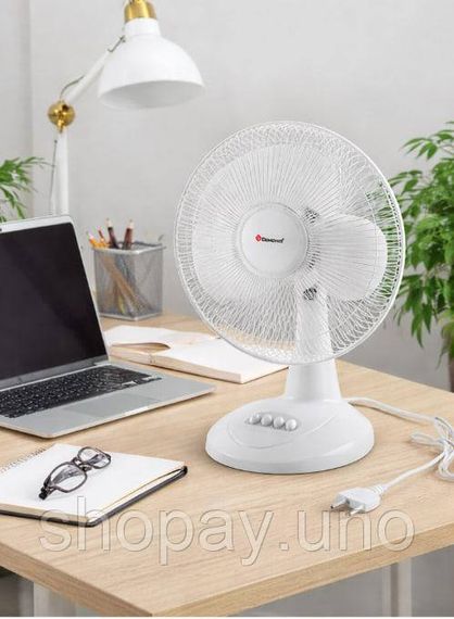 Вентилятор настольный  DOMOTEC MS-1626 White с автоповоротом 3 режима 40 Вт | Зображення 3