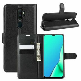 Чохол книжка з кишенями для карт на Oppo A5 (2020) колір Чорний