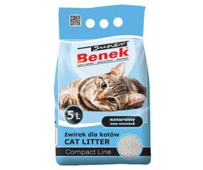 Бентонитовый наполнитель Super Benek Compact Line Natural без запаха 5 л