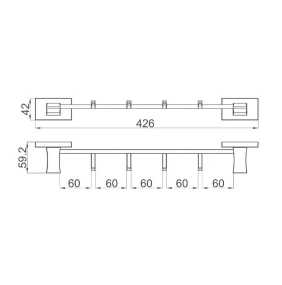 Тримач рушників 4 гачка Gappo G0716-49 | Зображення 3