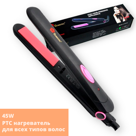 Плойка утюжок для выпрямления волос Domotec MS-4908 черная 45W (MS-4908_361)