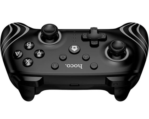 Геймпад Hoco GA2 универсальный Bluetooth / проводной контроллер 6-Axis, RGB, с вибрацией, для Switch 1/2, Windows - Black | Зображення 1