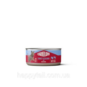 Вологий корм для кошенят Carnilove Kitten Turkey & Salmon з індичкою та лососем — консерва паштет 100 г