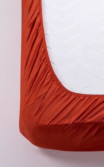 Простирадло Charlotte 180х200 см на гумці з наволочками Цегляний | Зображення 2