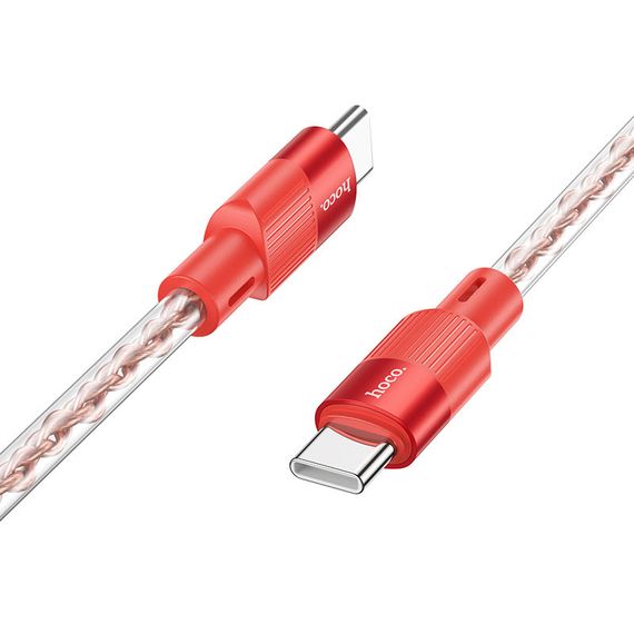 Дата кабель Hoco X99 Crystal Junction Type-C to Type-C 60W (1m) Red | Зображення 1