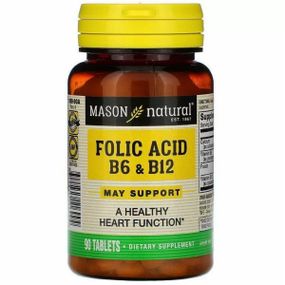 Фолиевая кислота Mason Natural Folic Acid B6 & B12 90 Tabs