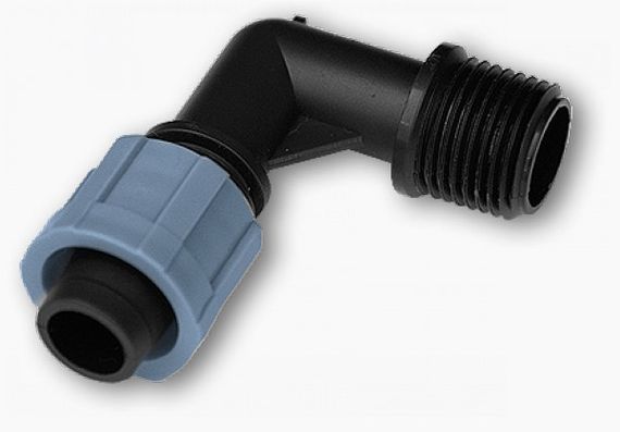 Коліно сполучне Bradas крапельна стрічка – різьба зовнішня 3/4" 25 шт