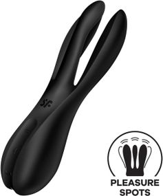 Кліторальний вібратор Satisfyer Threesome 2 Black, 3 гнучкі пальчики, 3 мотори
