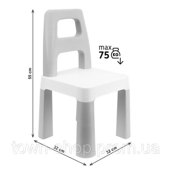 Детский стул "Kids Chair" 0198TXK серый, до 75 кг | Зображення 3