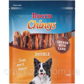 Ласощі Rocco Chings для собак з куркою та ягням 200 г ЦІНА ЗА 1 КМ 4062911006805