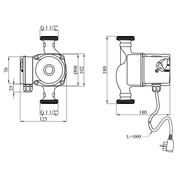Циркуляційний насос Agua GPD 25/4-180 (CV035091) | Зображення 1
