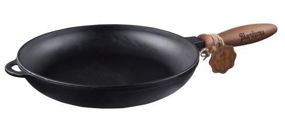 Сковорода чавунна "Наша Майстерня" Ø26см з дерев'яною ручкою