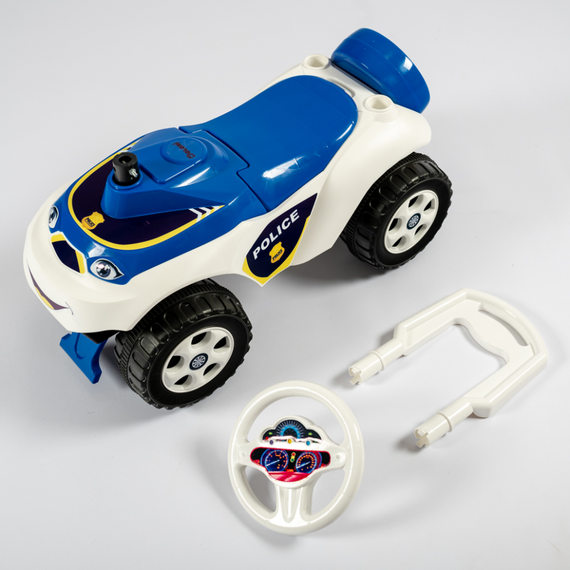 Дитячий толокар Машинка 0141/11 біло-синій | Зображення 5