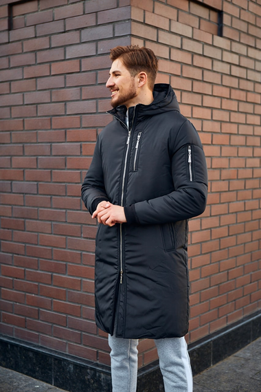 Парка Снеговик чёрный S XL | Зображення 8