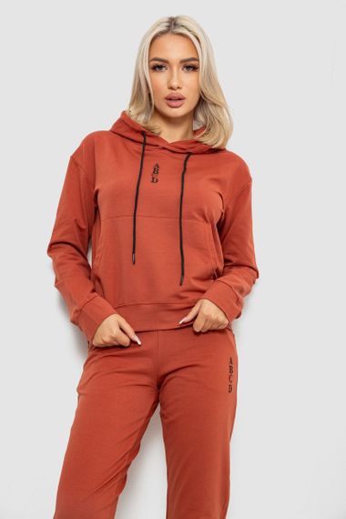 Спортивний костюм жіночий двонитка, колір теракотовий, 214R1419-001 | Зображення 1