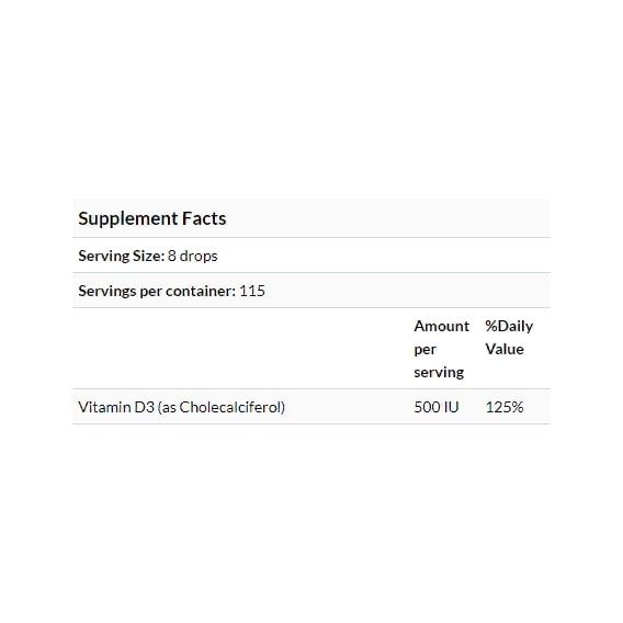 Вітамін D ChildLife Vitamin D3, 1 fl oz 30 ml Natural Berry Flavor CDL10900 | Зображення 2
