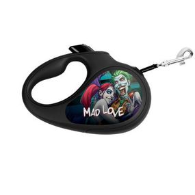Поводок для собак WAUDOG R-leash "Безумная любовь" светоотражающая лента XS до 12 кг 3 м черный (8123-1013-01)