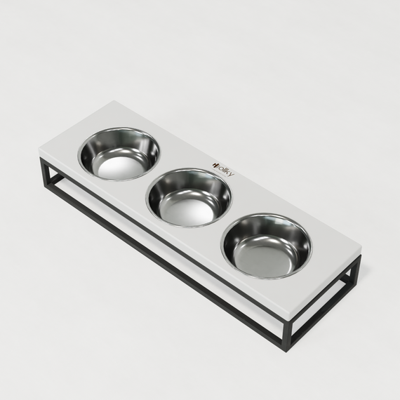 Миски на подставке для котов и маленьких собак Hollky Base Bar (3 × 0,45 л) Bar-54187-GRWH | Зображення 1