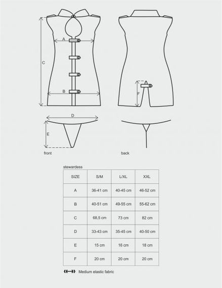 Костюм Стюардеса Stewardess Obsessive grey S/M | Зображення 7