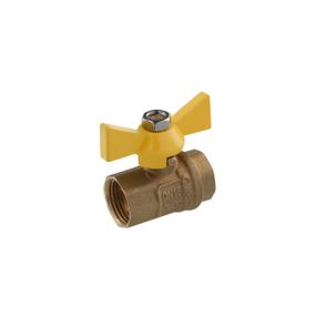Кран кульовий STA 1/2" ВВ PN30 жовтий метелик, латунний