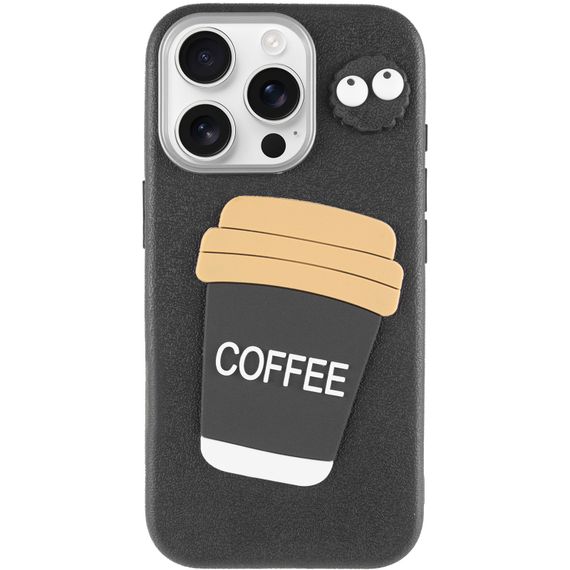 Чохол TPU Leather Toys для Apple iPhone 14 Pro (6.1") Coffee / Black | Зображення 1