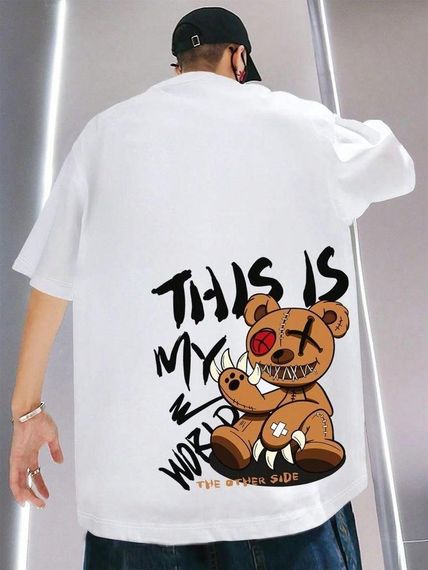 Футболка мужская с принтом повседневная L Белая