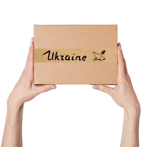 Скотч этикетка крафт "Ukraine 01", 50х294 мм (100 шт/рулон) с принтом, самоклеющаяся Viskom | Зображення 1