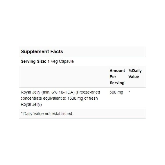 Натуральна добавка для імунітету NOW Foods Royal Jelly 1500 mg 60 Veg Caps NF2565 | Зображення 2