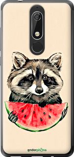 Чохол на Nokia 5.1 Єнотик з кавуном "4605u-1529-2448"