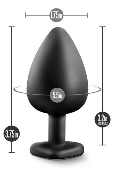 Анальна пробка з каменем Blush TEMPTASIA BLING PLUG LARGE BLACK Sex Aura | Зображення 3