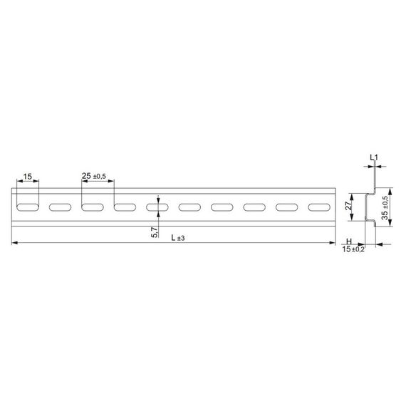 DIN-рейка 35х15 оцинкована 150см Ny95506660 | Зображення 6