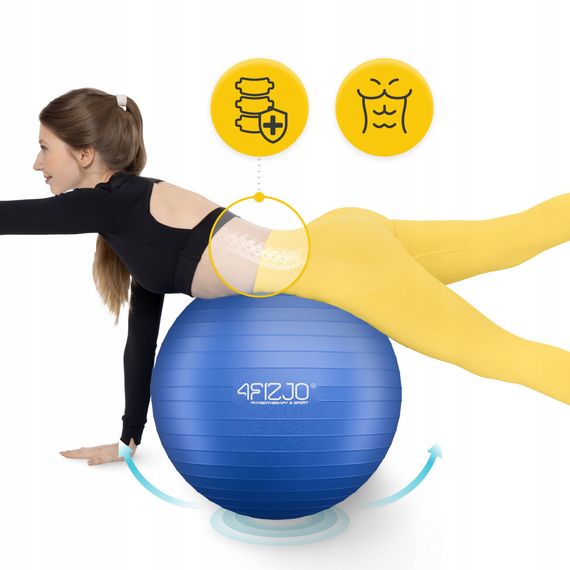 М'яч для фітнесу (фітбол) 4FIZJO 85 см Anti-Burst Blue (P-5907739316400) | Зображення 4